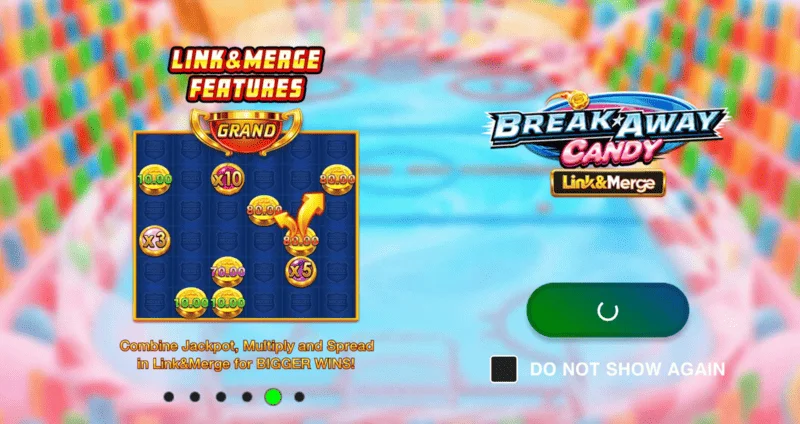 Break Away Candy – Hauptbildschirm mit 6x6-Gitter und Eishockeyspielern