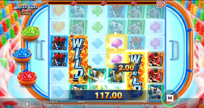 Break Away Candy – Link&Merge-Runde mit gesammelten Münzen